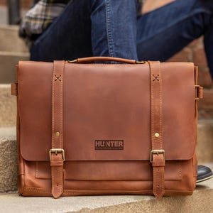 Cadeau personnalisé pour homme, porte-documents à monogramme, sac messager pour homme, sacoche pour ordinateur portable en cuir pour lui, cadeau d'anniversaire pour mari