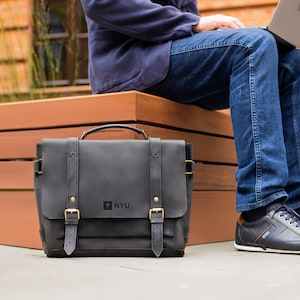 Sac pour ordinateur portable en cuir pour homme, porte-documents avec logo personnalisé, porte-documents en cuir pour homme, sac messager en cuir, sac à bandoulière en cuir pour lui