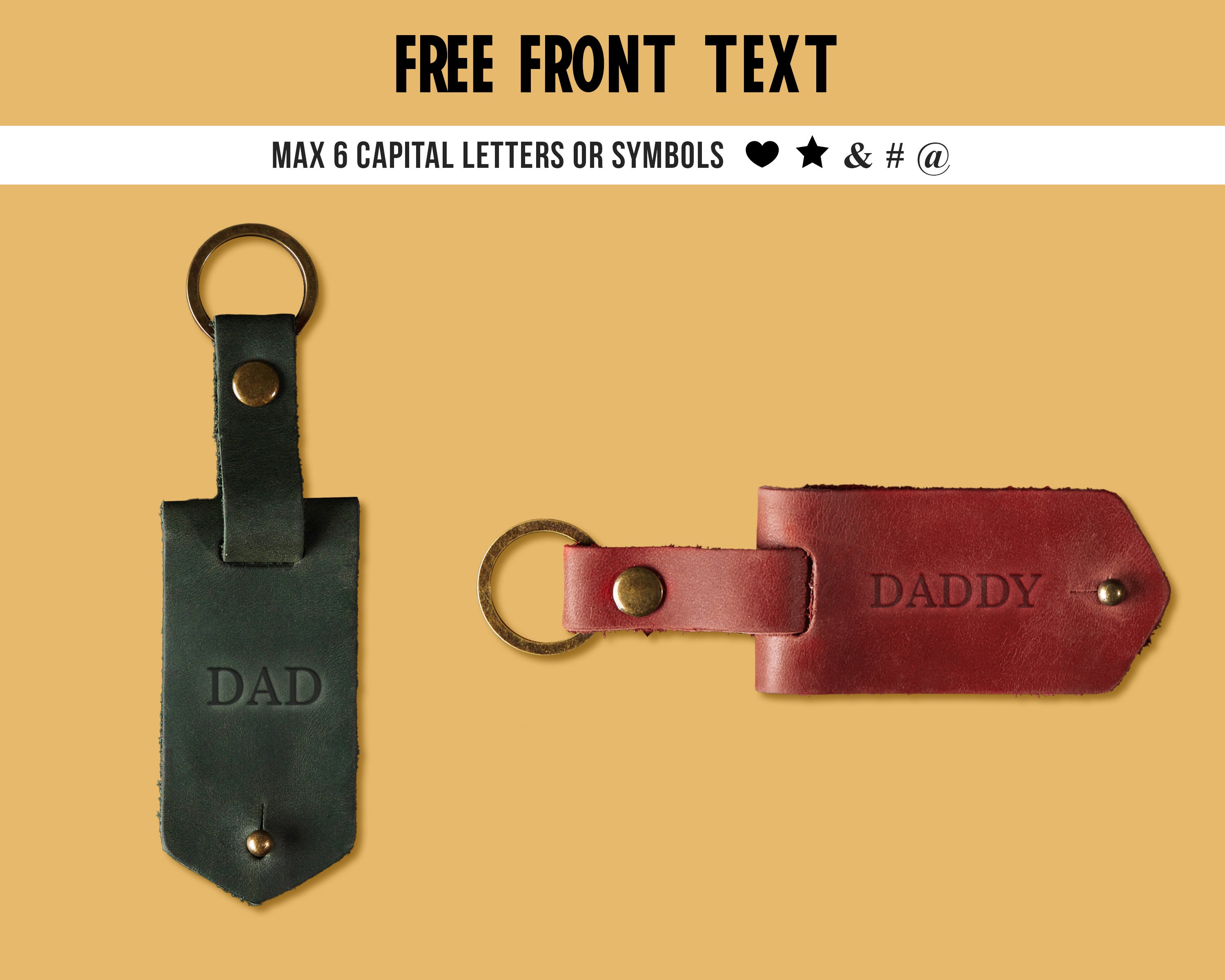 Personalized Leather Keychain For Men - Custom Photo Engraving Keychain, Father's Day Gift Idea - View #2