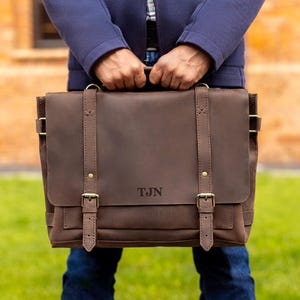 Sacoche personnalisée pour ordinateur portable pour homme, porte-documents en cuir pour lui, sac messager pour homme, sacoche pour ordinateur, cadeau personnalisé pour lui