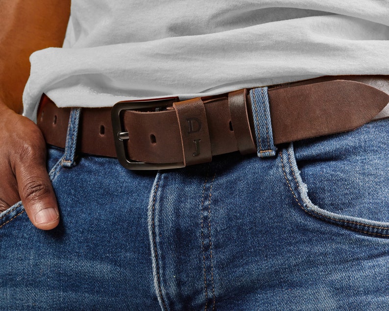 Personalized leather belt gift, mensgift, engraved belt for jeans, wedding gift, personalized men belt, husband anniversary gift image 8