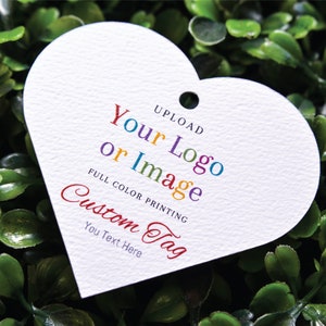 Custom Printed Tag, Personalized with Your Text, Logo or Image, Custom Tag for Gift or Product, Gift Tag, Product Tag, Logo Tag. (T02CT)
