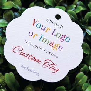 Custom Printed Tag, Personalized with Your Text, Logo or Image, Custom Tag for Gift or Product, Gift Tag, Product Tag, Logo Tag. (T07CT)