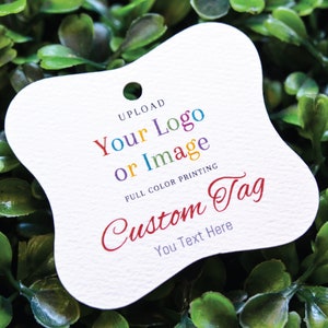 Custom Printed Tag, Personalized with Your Text, Logo or Image, Custom Tag for Gift or Product, Gift Tag, Product Tag, Logo Tag. (T04CT)