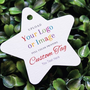 Custom Printed Tag, Personalized with Your Text, Logo or Image, Custom Tag for Gift or Product, Gift Tag, Product Tag, Logo Tag. (T03CT)