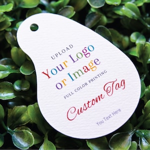 Custom Printed Tag, Personalized with Your Text, Logo or Image, Custom Tag for Gift or Product, Gift Tag, Product Tag, Logo Tag. (T05CT)
