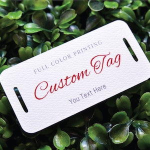 Custom Printed Tag, Personalized with Your Text, Logo or Image, Custom Tag for Gift or Product, Gift Tag, Product Tag, Logo Tag. (T08CT)