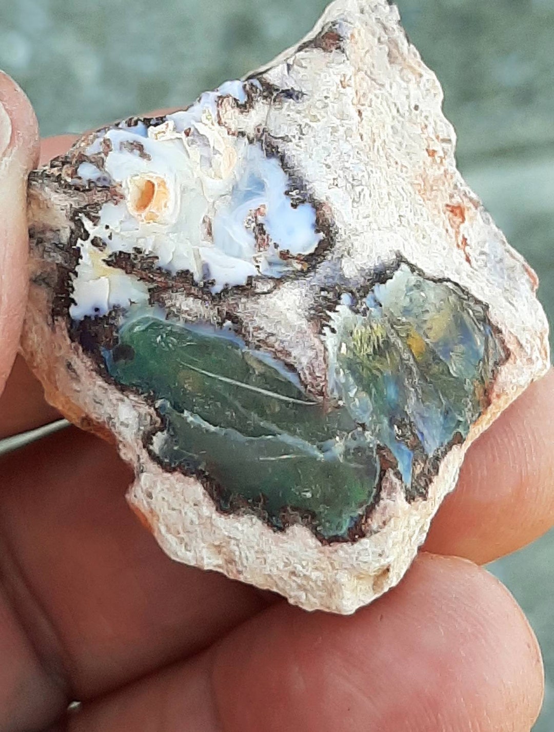 Fire Opal Matrix, Opal Crystal 124 Ct, Large Crystal Opal Matrix