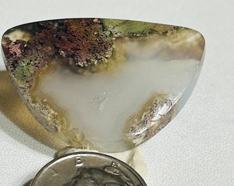 Dendrite Opal, Dendritic Opal, Australian Dendrite Opal Gemstone, Moss Opal for Jewelry Design, Natural Mossy Dendrite Opal 23 x 23 mm 32 ct