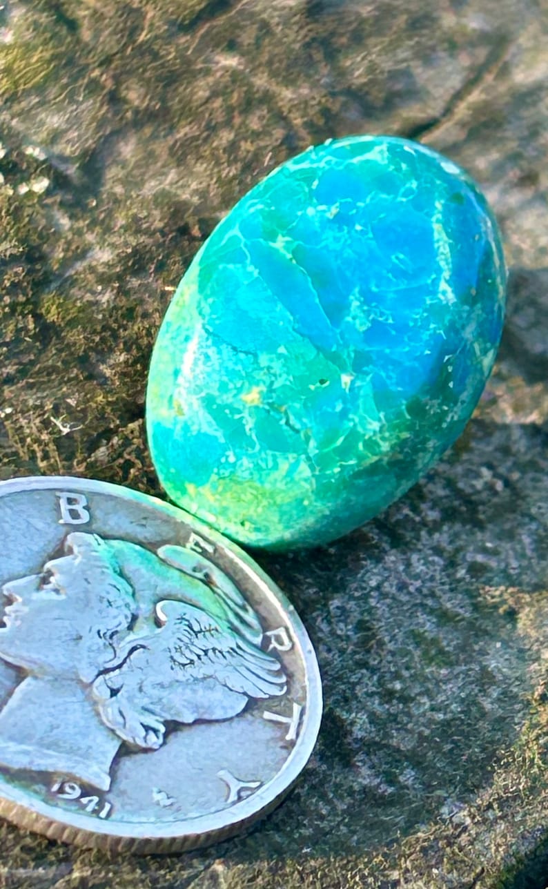 Blue Opal, Peruvian Blue Opal Gemstone, Crystal Blue Opal, Natural Andean Blue Opal, October Birthstone Opal, Natural Blue Opals 6.6 ct image 9