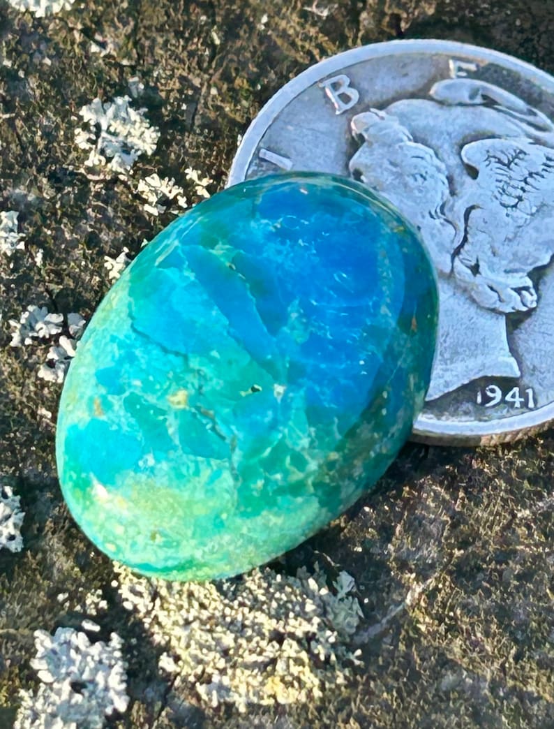 Blue Opal, Peruvian Blue Opal Gemstone, Crystal Blue Opal, Natural Andean Blue Opal, October Birthstone Opal, Natural Blue Opals 6.6 ct image 1