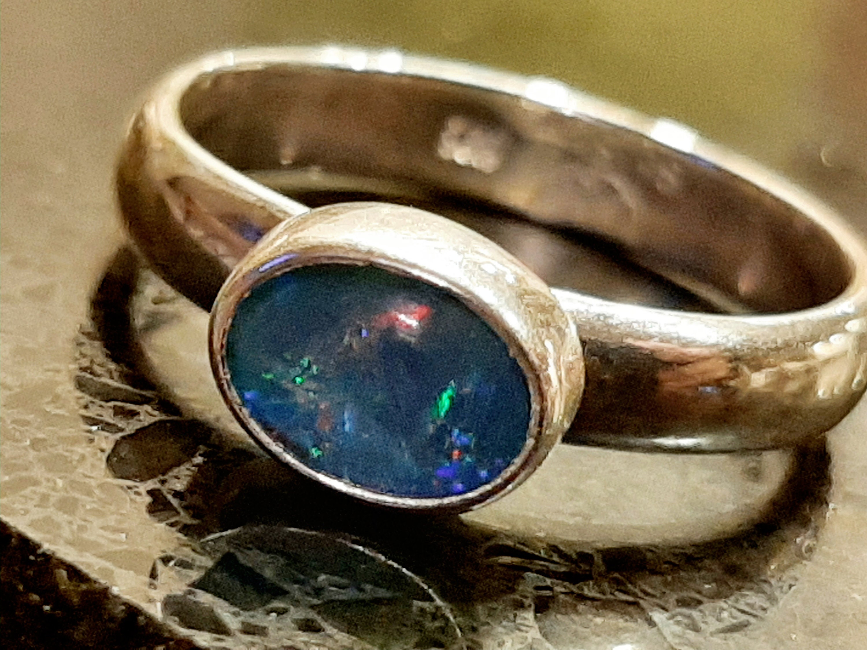 Opal Ring, East to West Opal Ring, Opal Doublet Ring, Fire Opal Ring 1.