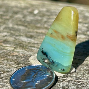 Opal Gemstone, Designer Opal Cabochon, Peruvian Blue Opal Cabochon, Blue Green Opal, Collector Blue Opal Cab, Perfect Pendant Size Opal 14ct