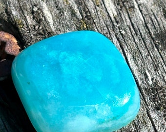 Peruvian Blue Opal Gemstone, Andean Cushion Cut Opal, 14.2 ct