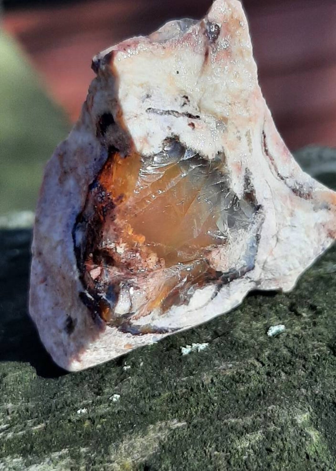 Fire Opal, Opal Matrix Crystal 95 Ct, Large Crystal Matrix Specimen