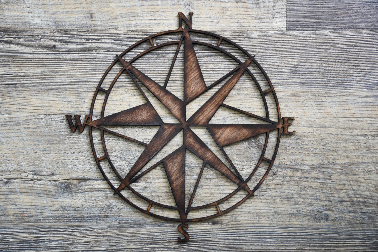 Compass Rose Wooden Wall Art Wood Wall Hangings Wall Decor Etsy UK