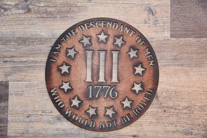 Patriotic 1776 Wooden Wall Art, USA image 3