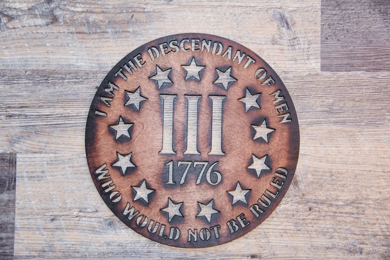 Patriotic 1776 Wooden Wall Art, USA image 1
