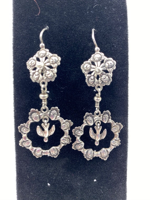 Unique Antique sterling dangle earrings