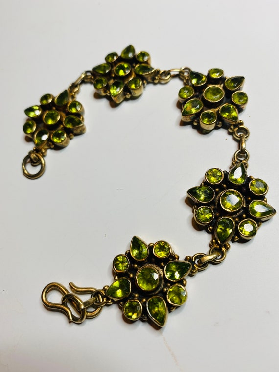 Vintage estate peridot bracelet. - image 3