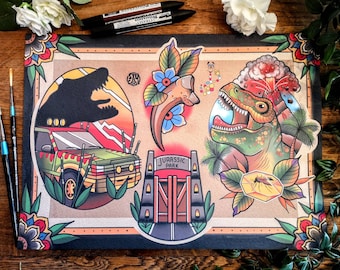 Jurassic Park | TATTOO Flash Print