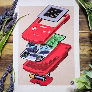Gameboy Color Explosionszeichnung Print A4/A5