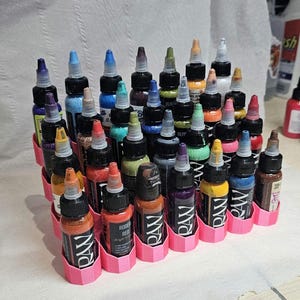 The Wee Rack – 28-Bottle Ink Holder | Custom Color Tattoo Ink Rack by Ink Forge