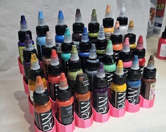 28-Bottle Tattoo Ink Rack: Custom Color Ink Organizer
