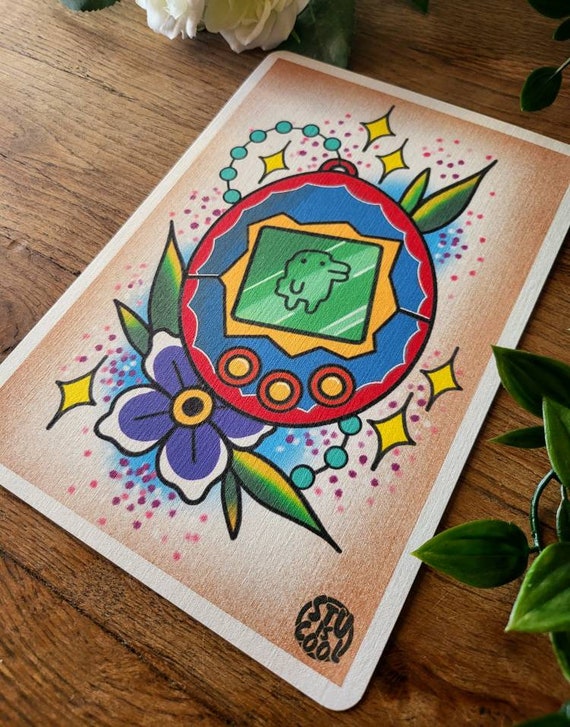 Tamagotchi Tattoo Print - Etsy