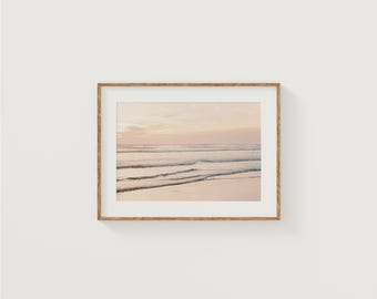 Impresión artística de un atardecer en la costa de Oregón: arte mural imprimible horizontalmente, descarga instantánea