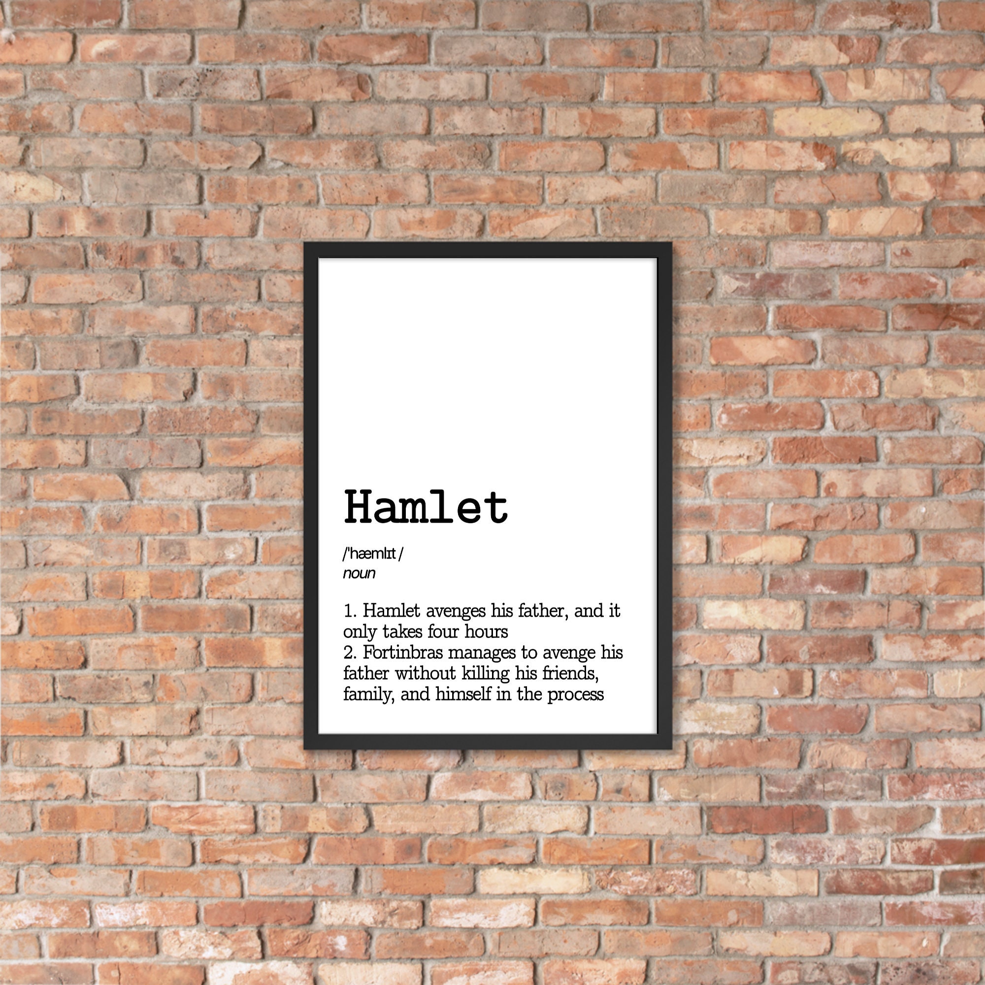 Hamlet Dictionary Definition Printable Art Shakespeare Print Etsy