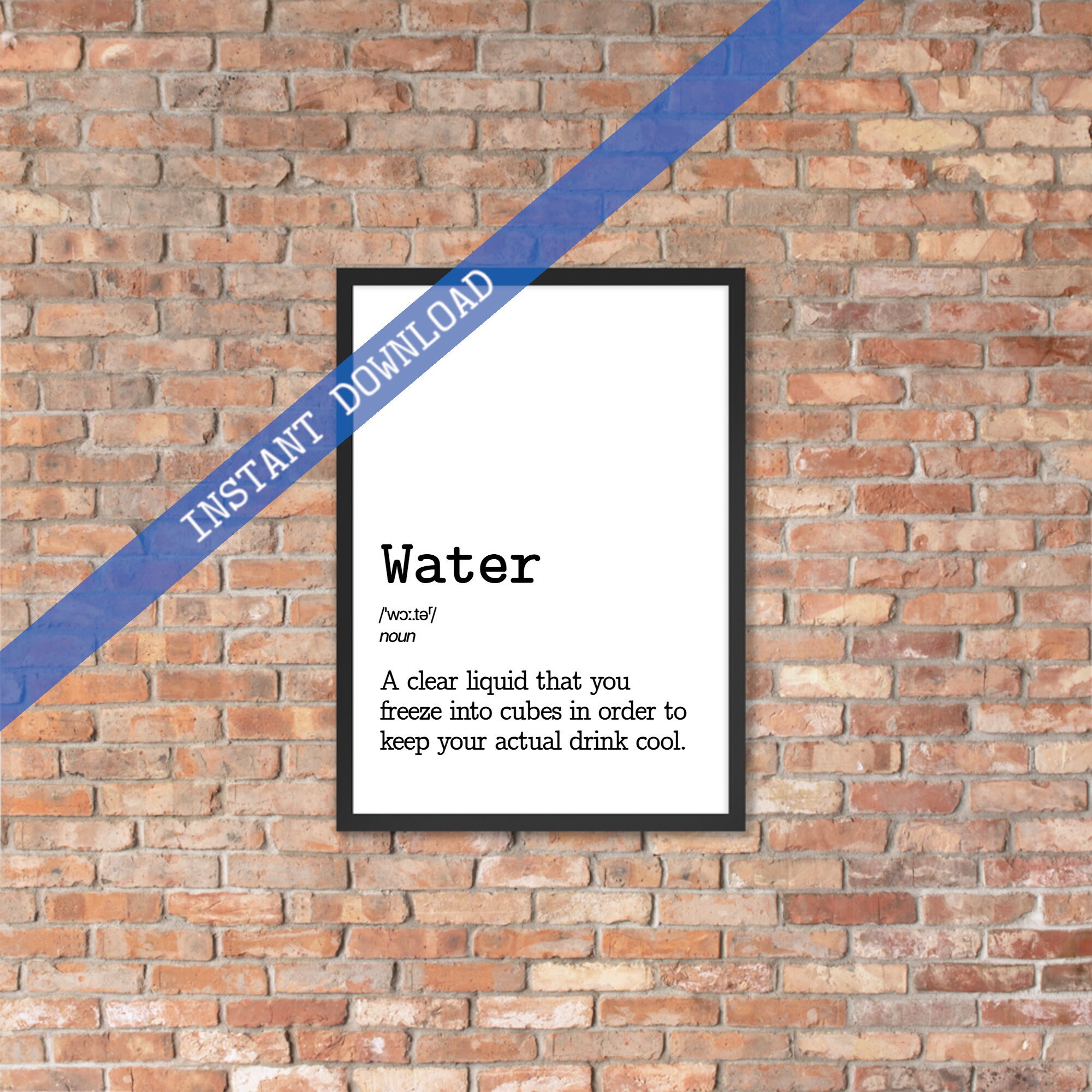 Water Dictionary Definition Printable Art Dictionary Meaning Etsy
