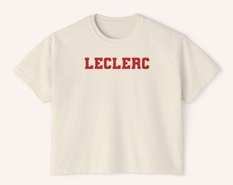 Top corto Leclerc / Camiseta de Fórmula 1 / Camiseta cuadrada Leclerc