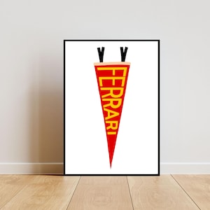 Ferrari Pennant Print | Formula One Art | F1 Print | Digital Download