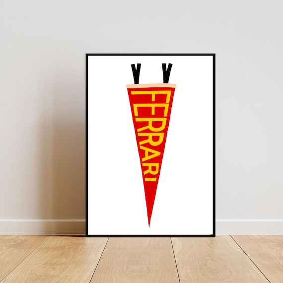 Ferrari Pennant Print | Formula One Art | F1 Print | Digital Download