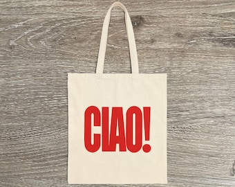 Ciao! Borsa Tote / Borsa Tote in Tela di Cotone