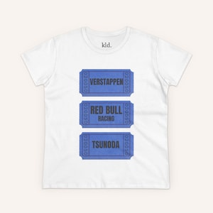 Red Bull Racing Ticket Tee || Max Verstappen Shirt || Yuki Tsunoda Shirt || Red Bull Shirt || Women&#39;s Cotton Tee