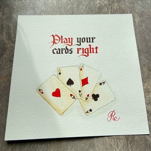 Jogue suas cartas certo, caligrafia original, arte gótica, decoração de mesa de parede para casa, citações inspiradoras