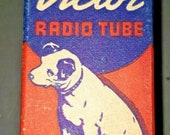 Vintage RCA Victor 7C5 LT Vacuum Radio Tube Nipper The Dog Graphics NOS