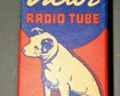 Vintage RCA Victor 1215 GT Vacuum Radio Tube Nipper The Dog Graphics NOS