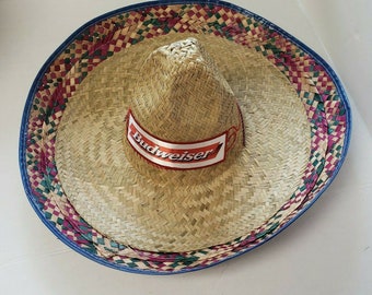 Budweiser Beer Blue Edged Sombrero Hat 