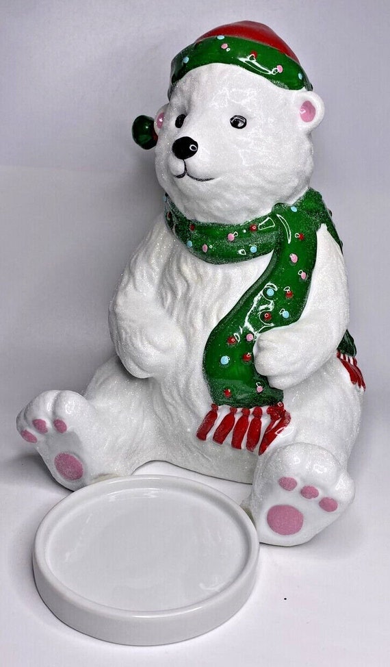 Partylite beary merry jar candle holder retired ne