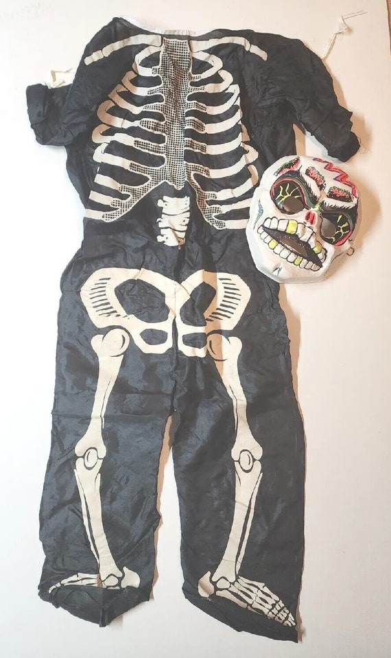 Vintage Ben Cooper Mask Halloween Costume Skeleton