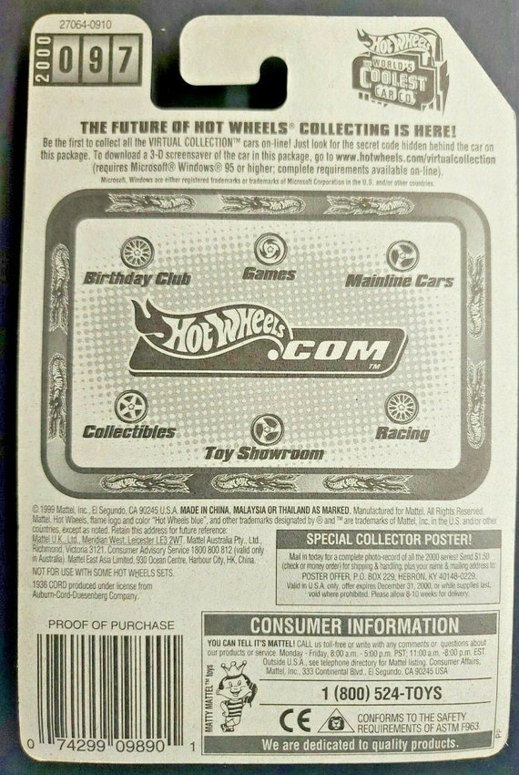 2000 HOT WHEELS ''VIRTUAL COLLECTION'' #127 = TRACK T  =  WHITE  0910