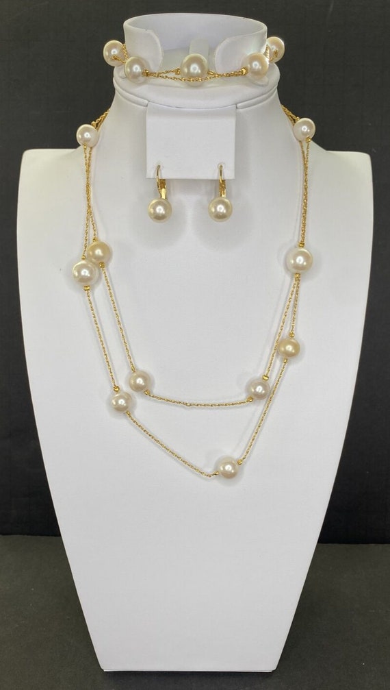 Premier designs jewelry faux pearl 36" necklace br