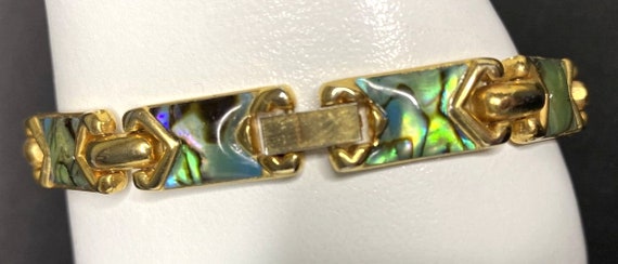 Premier designs jewelry gold tone blue/green irid… - image 3