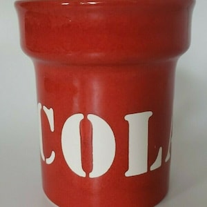 Vintage waechtersbach red ceramic cola &quot;soda &quot; made in west germany (u28)