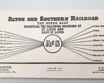 Vintage Alton & Southern Railroad AS Ink Blotter S61