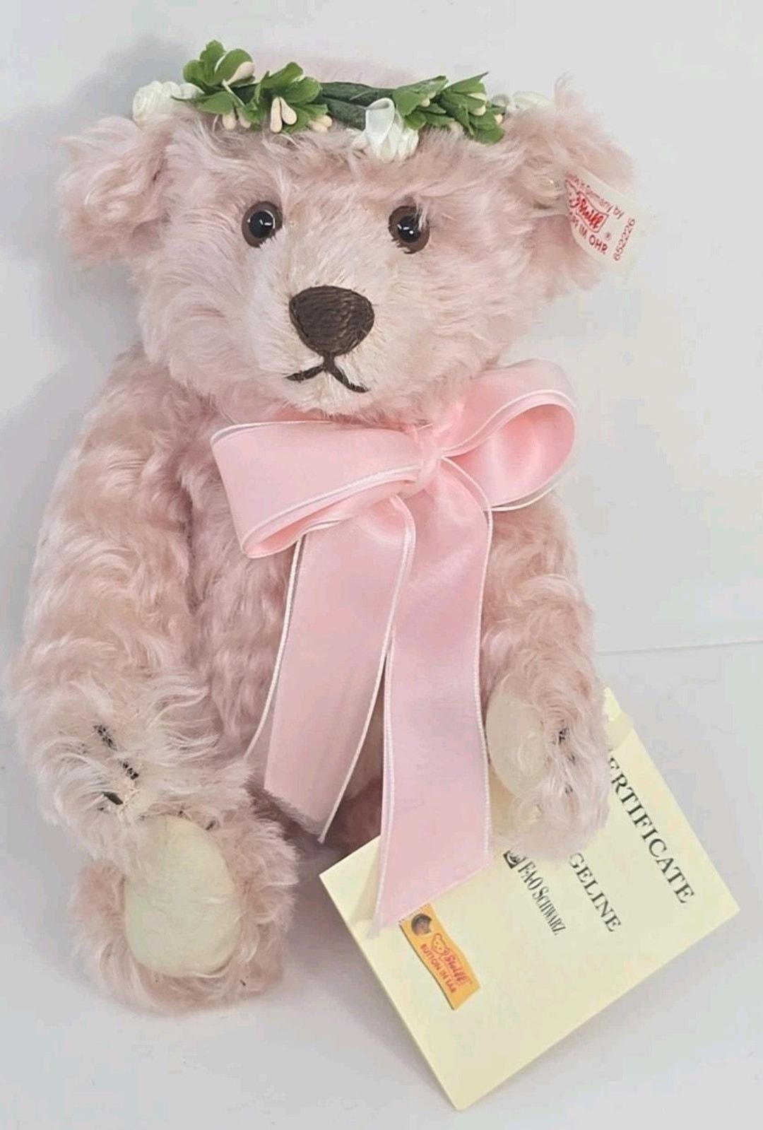 Steiff 1999 Angel Bear Evangeline Pink 652226 FAO Schwarz Lmt 956