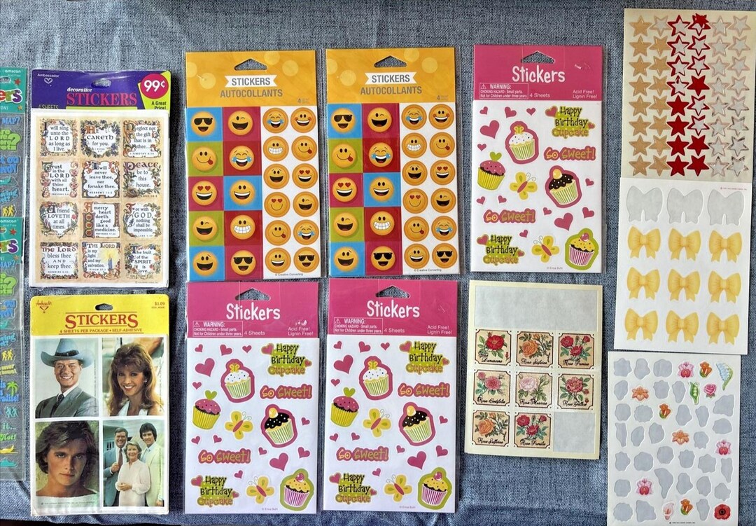 Assorted Sticker Pages Assorted Lot of Sticker Sheets Some Used 13 Pieces #38 - Etsy
